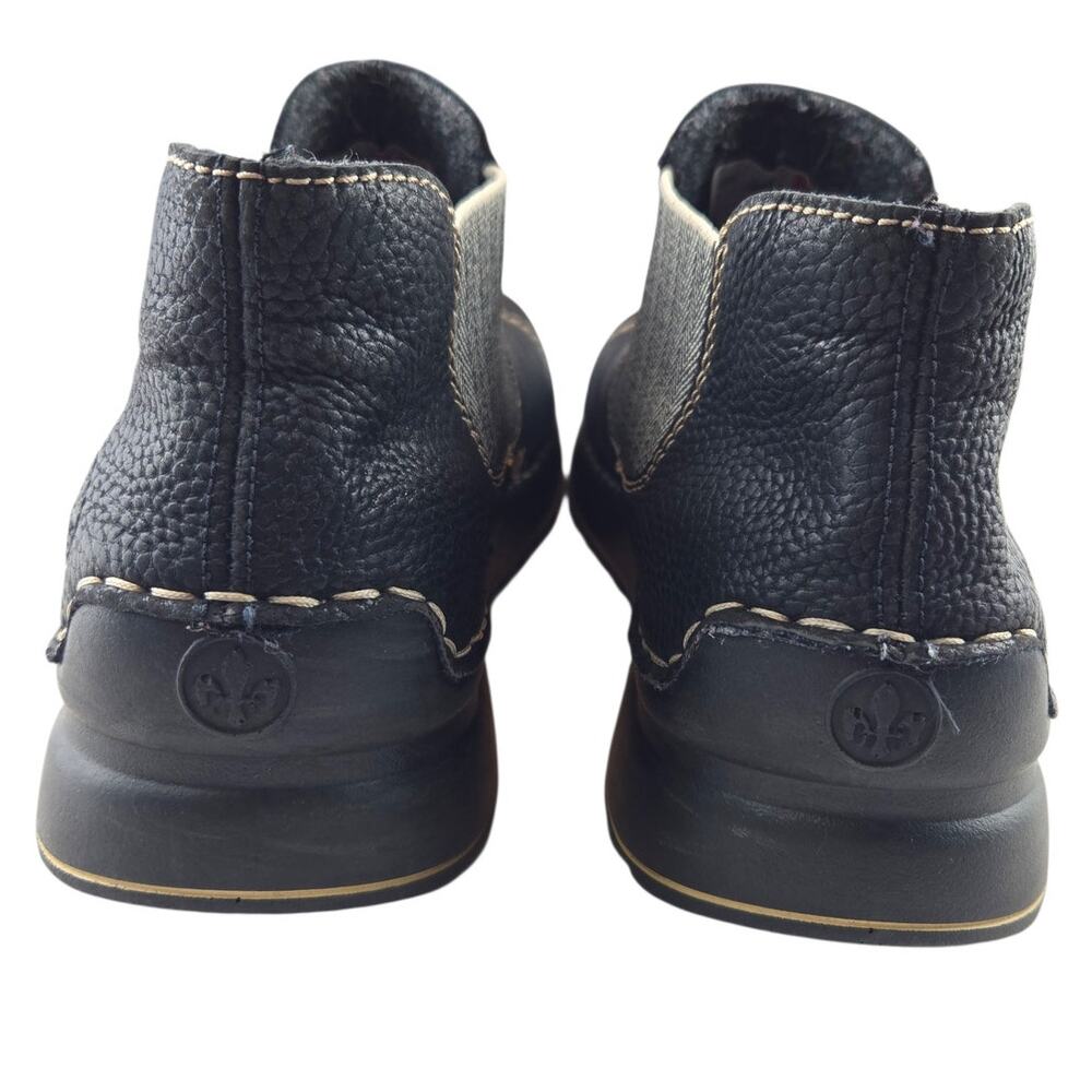 Rieker | Montenegro Series-Black Pull on Boots-Fish Design | Size 42 (US 10) - Picture 5 of 7